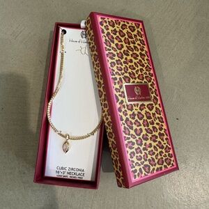 House of Harlow 1960 Gold Necklace with Teardrop Pendant